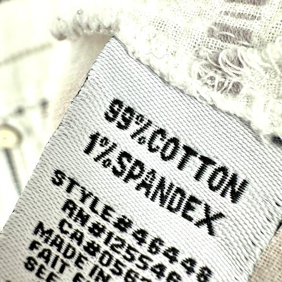 Habitat Sz XS White Brown Wearable Art to Wear Artsy Blouse Shirt Top Summer - Picture 6 of 7